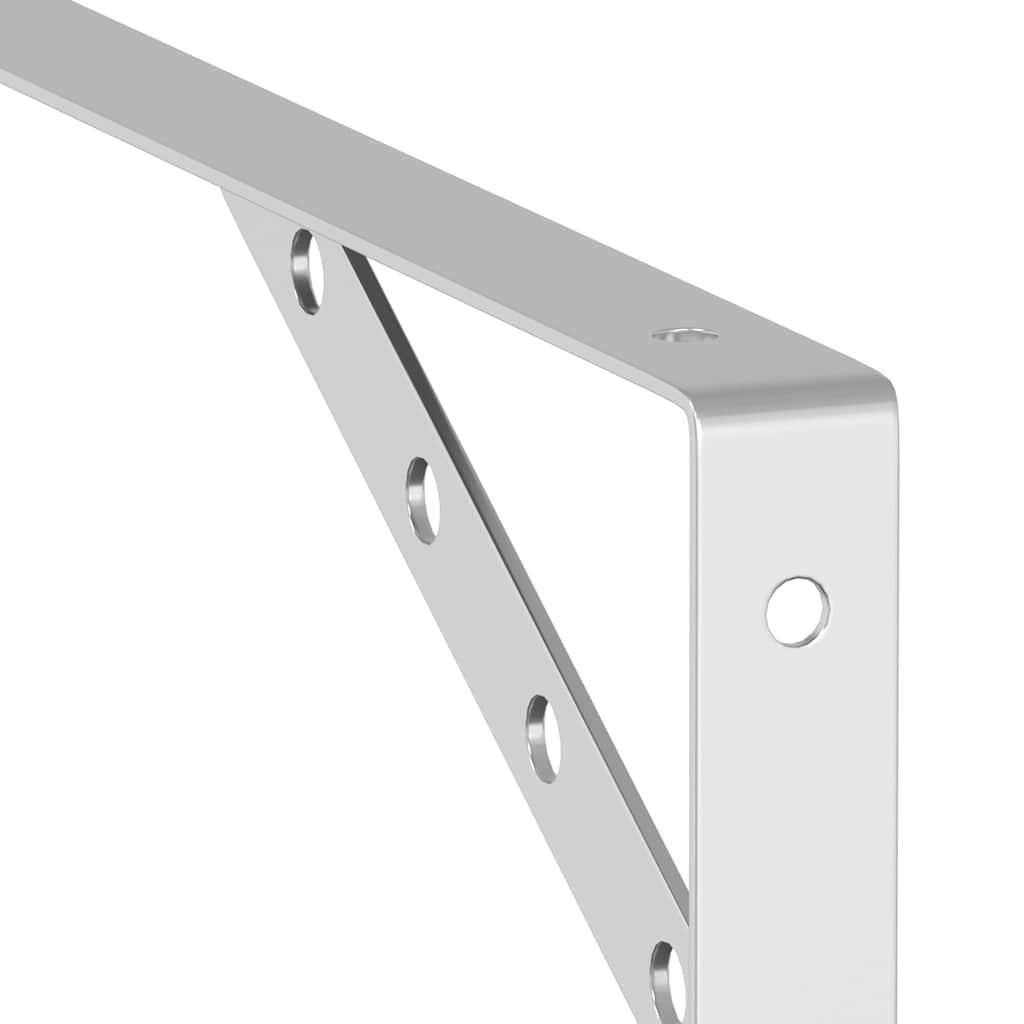 Policové Držáky 4 Ks 30 X 2,5 X 15,5 Cm Stříbrné Nerezová Ocel