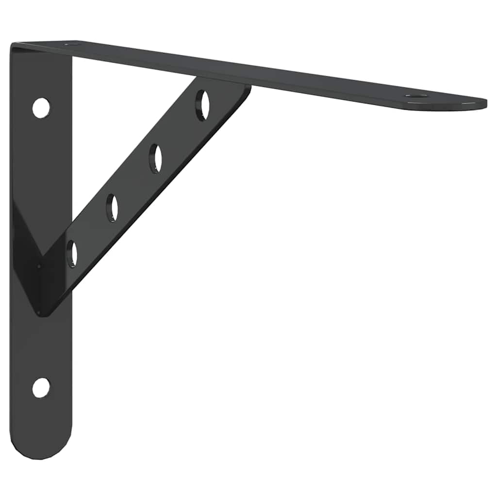 Policové Držáky 4 Ks 30 X 2,5 X 15,5 Cm Černé Nerezová Ocel