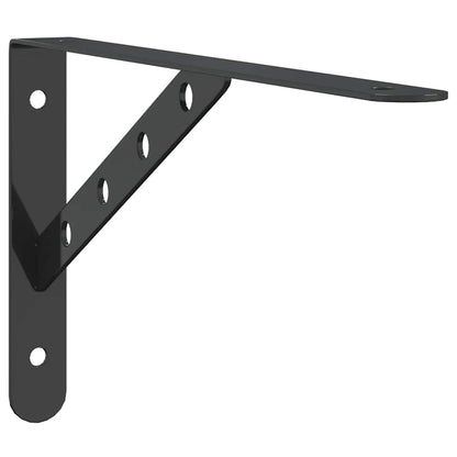Policové Držáky 4 Ks 30 X 2,5 X 15,5 Cm Černé Nerezová Ocel