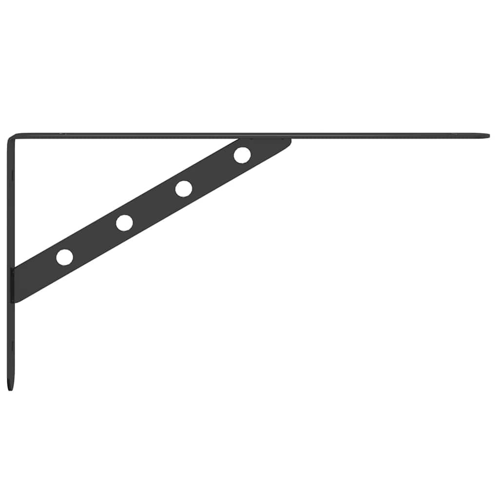 Policové Držáky 4 Ks 30 X 2,5 X 15,5 Cm Černé Nerezová Ocel