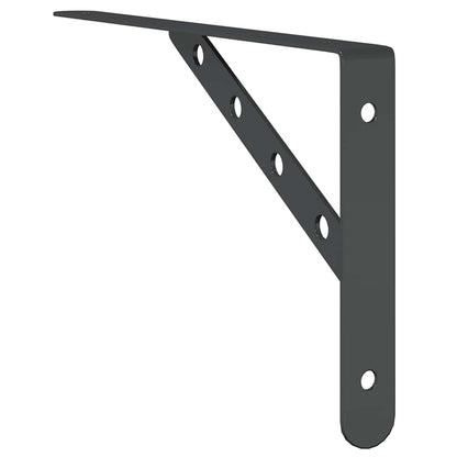 Policové Držáky 4 Ks 30 X 2,5 X 15,5 Cm Černé Nerezová Ocel