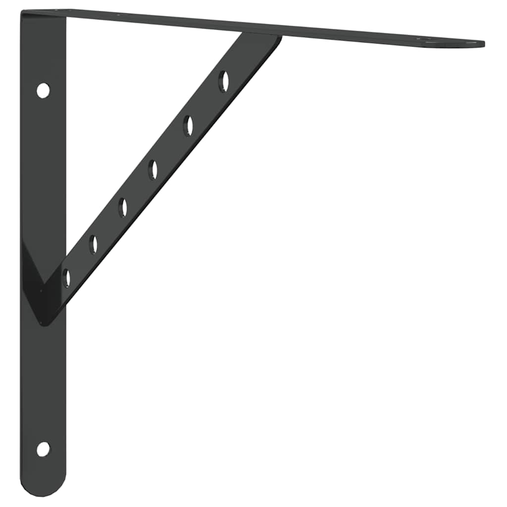 Policové Držáky 4 Ks 40 X 2,5 X 25 Cm Černé Nerezová Ocel