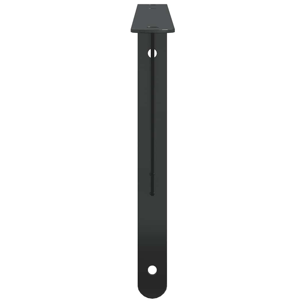 Policové Držáky 4 Ks 40 X 2,5 X 25 Cm Černé Nerezová Ocel
