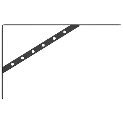 Policové Držáky 4 Ks 40 X 2,5 X 25 Cm Černé Nerezová Ocel