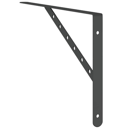 Policové Držáky 4 Ks 40 X 2,5 X 25 Cm Černé Nerezová Ocel