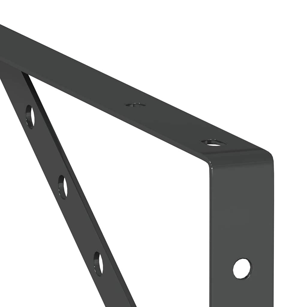 Policové Držáky 4 Ks 40 X 2,5 X 25 Cm Černé Nerezová Ocel