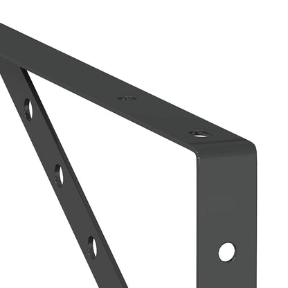 Policové Držáky 4 Ks 40 X 2,5 X 25 Cm Černé Nerezová Ocel