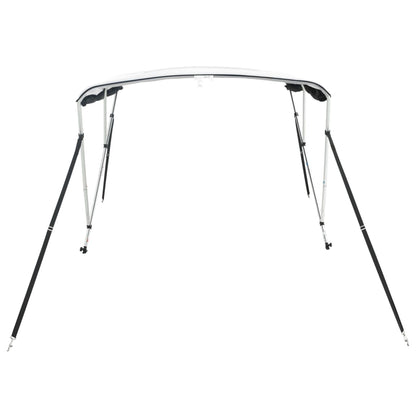 Bimini Stříška Se 3 Oblouky A Bočnicemi 183X(137–152)X137 Cm Bílá A Černá