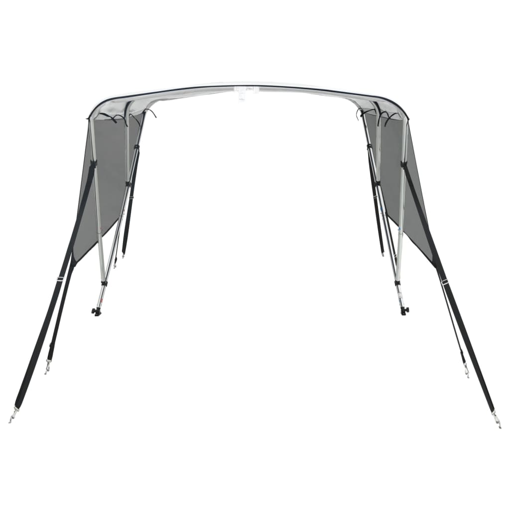 Bimini Stříška Se 3 Oblouky A Bočnicemi 183X(170–182)X137 Cm Bílá A Černá