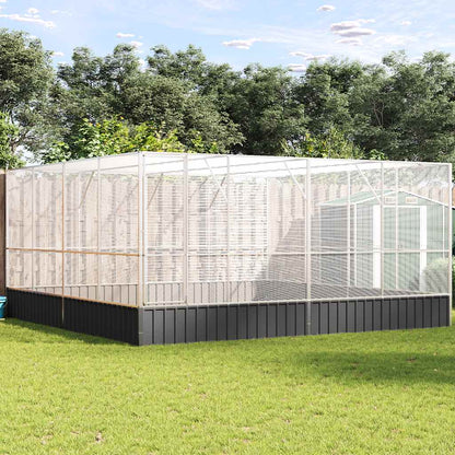 Voliéra S Nástavbou Stříbrná 1 139 X 307 X 212 Cm Ocel