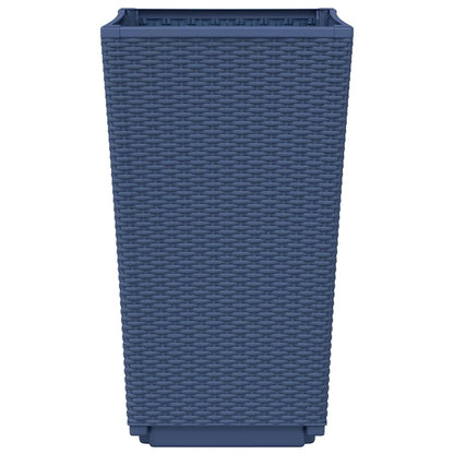 Zahradní Květináče 2 Ks Modrá Šedá 32,5 X 32,5 X 57 Cm Pp