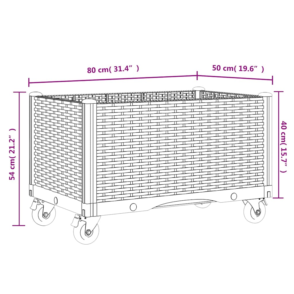 Zahradní Truhlík Na Kolečkách Modrá Šedá Pp