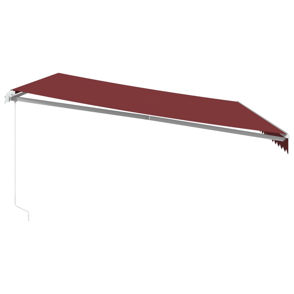 Ručně Zatahovací Markýza S Led Burgundská 500 X 350 Cm