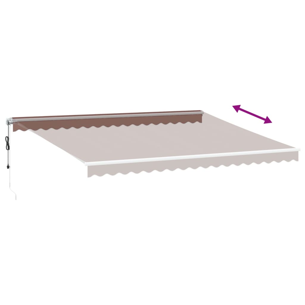 Automatická Zatahovací Markýza S Led Hnědá 450 X 350 Cm