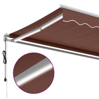 Automatická Zatahovací Markýza S Led Hnědá 450 X 350 Cm