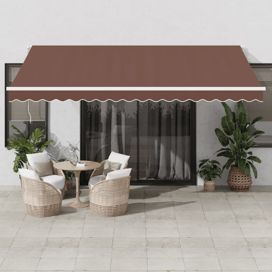 Automatická Zatahovací Markýza S Led Hnědá 450 X 350 Cm