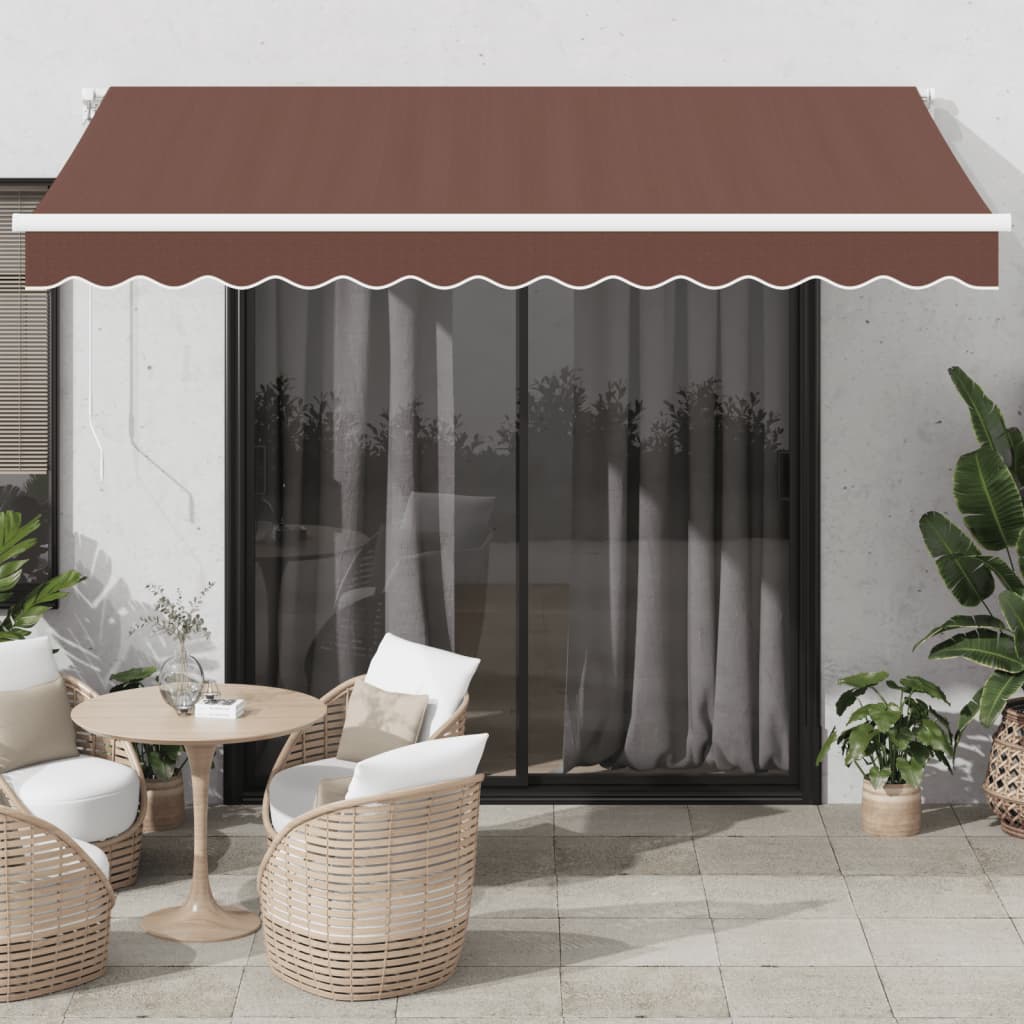 Ručně Zatahovací Markýza Hnědá 350 X 250 Cm