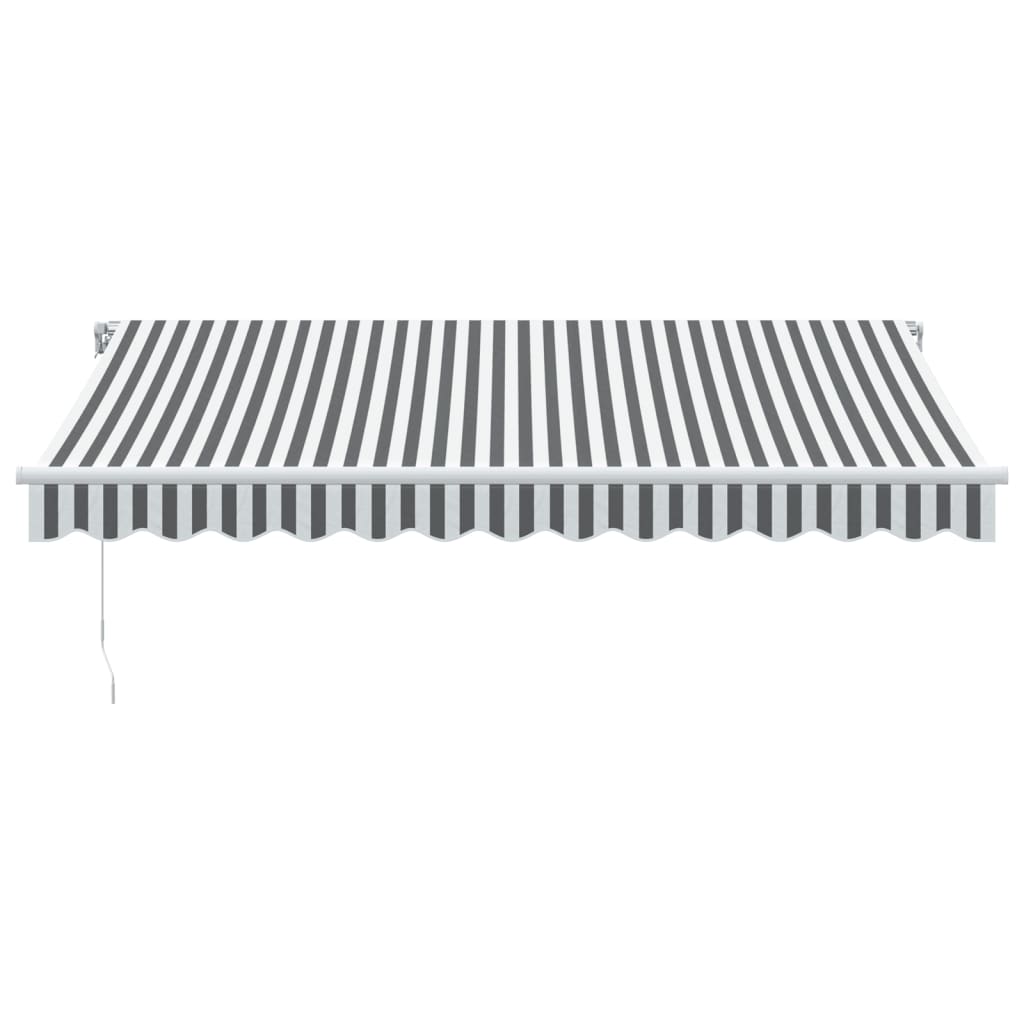 Ručně Zatahovací Markýza S Led Antracitová A Bílá 350 X 250 Cm