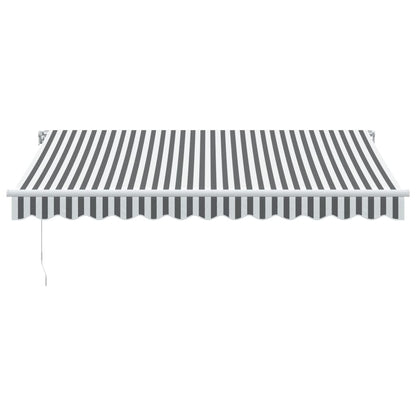 Ručně Zatahovací Markýza S Led Antracitová A Bílá 350 X 250 Cm
