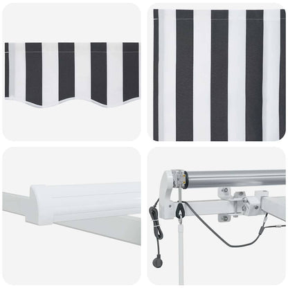 Automatická Zatahovací Markýza S Led Antracit A Bílá 500X300 Cm