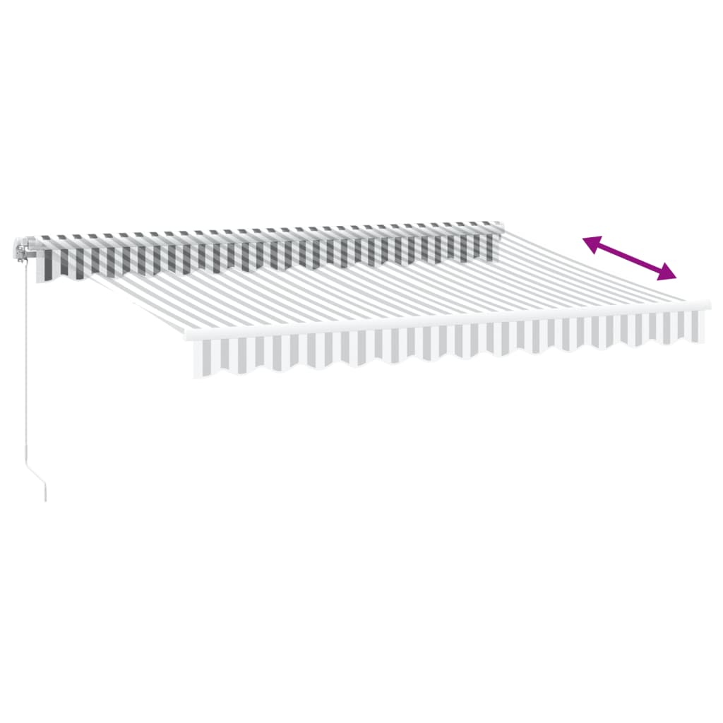 Ručně Zatahovací Markýza Antracitová A Bílá 350 X 250 Cm