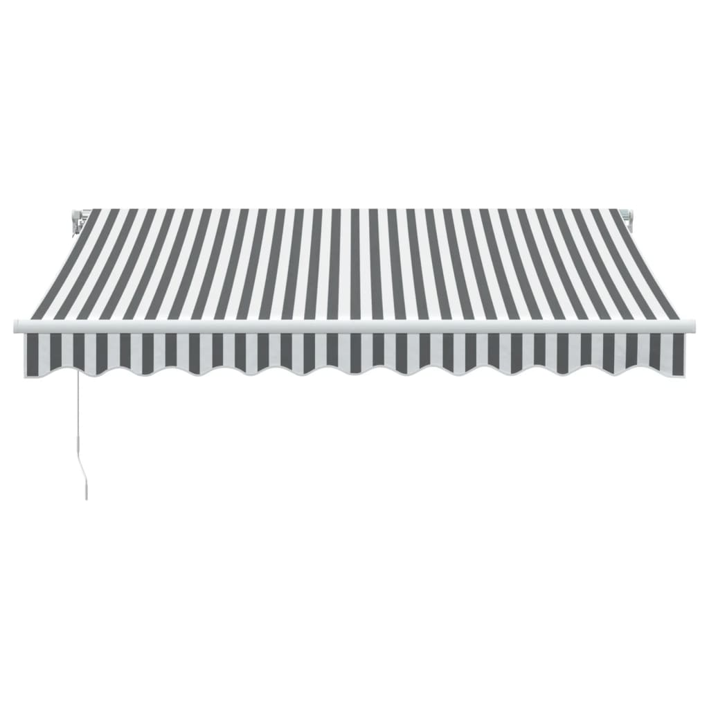 Ručně Zatahovací Markýza Antracitová A Bílá 300 X 250 Cm