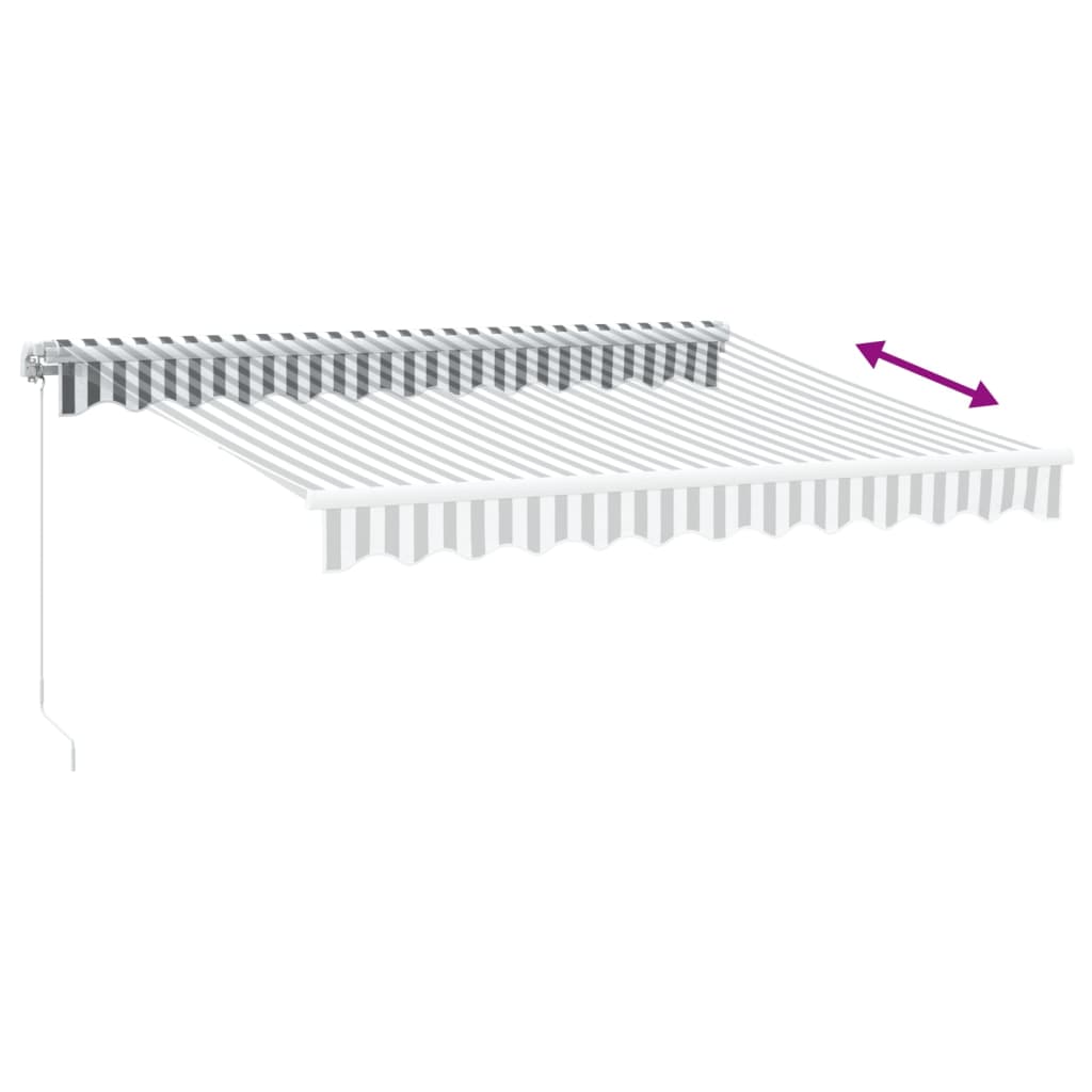 Ručně Zatahovací Markýza Antracitová A Bílá 300 X 250 Cm