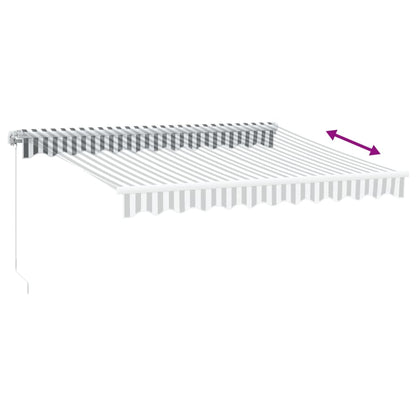 Ručně Zatahovací Markýza Antracitová A Bílá 300 X 250 Cm