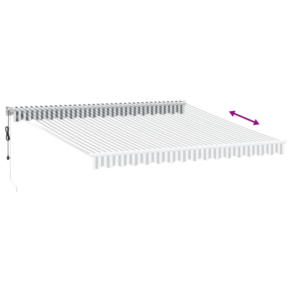 Zatahovací Markýza Antracitová A Bílá 4 X 3 M Textil A Hliník