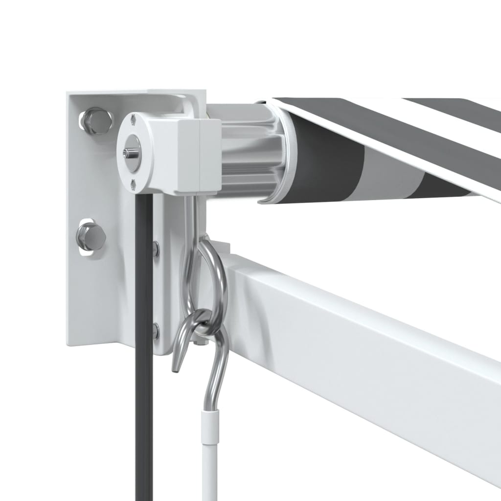 Zatahovací Markýza Antracitová A Bílá 4 X 3 M Textil A Hliník