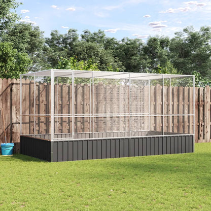 Voliéra S Nástavbou Stříbrná 1 139 X 307 X 212 Cm Ocel