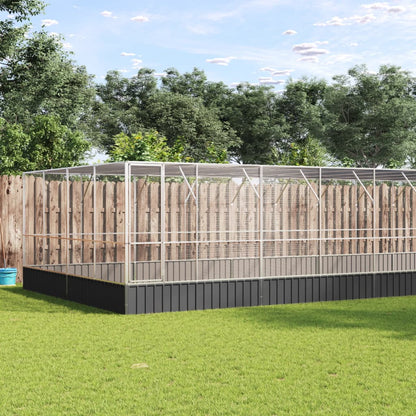 Voliéra S Nástavbou Stříbrná 1 139 X 307 X 212 Cm Ocel