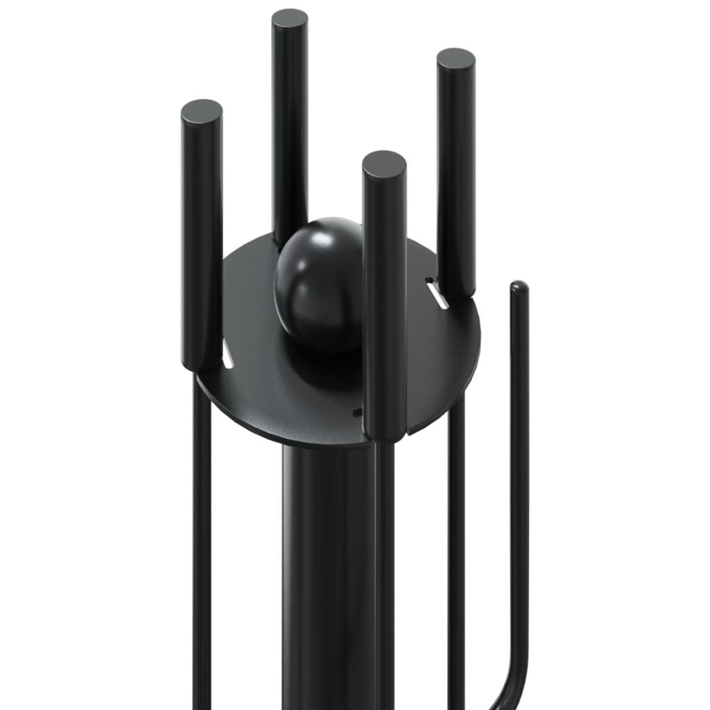 Sada 5 Kusů Krbového Nářadí 18 X 56 Cm Ocel Antracitová