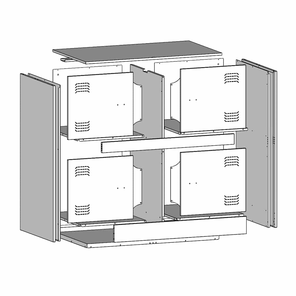 Příborník Antracitový 67 X 39 X 73 Cm Ocel