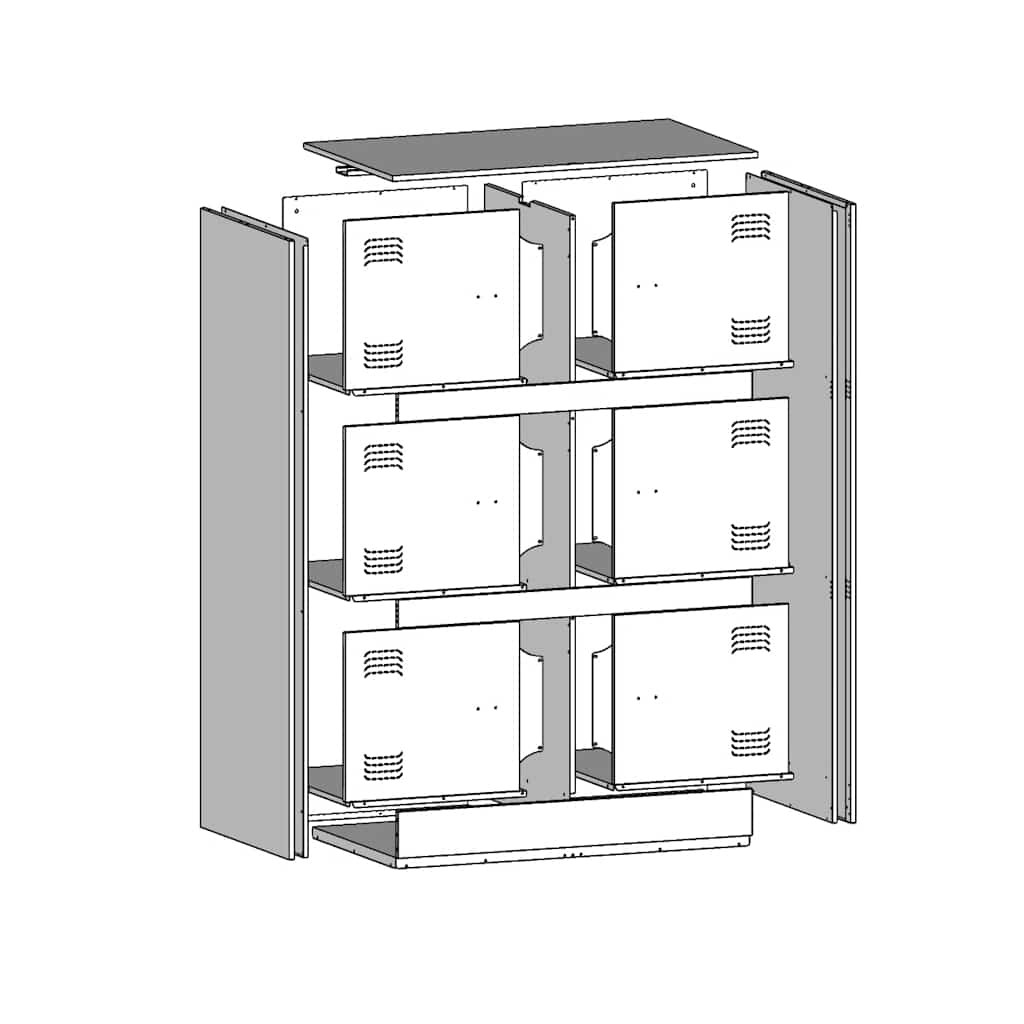 Příborník Bílý 67 X 39 X 107 Cm Ocel