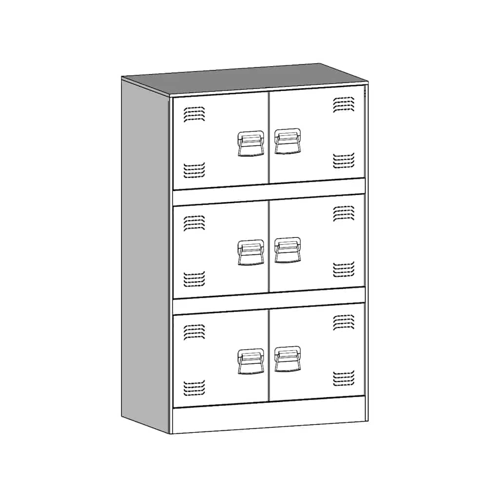 Příborník Bílý 67 X 39 X 107 Cm Ocel