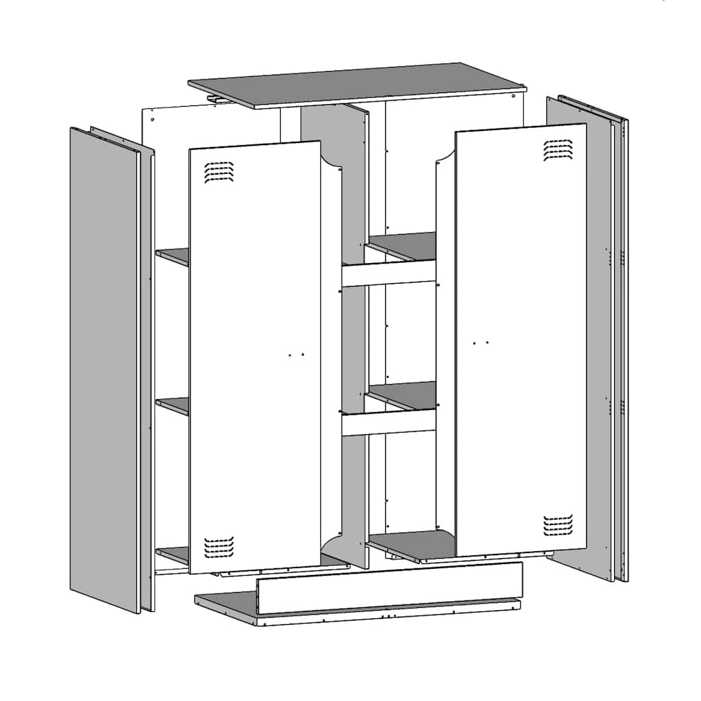 Příborník Růžový 67 X 39 X 107 Cm Ocel
