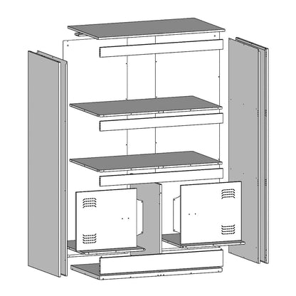 Příborník Antracitový 67 X 39 X 107 Cm Ocel