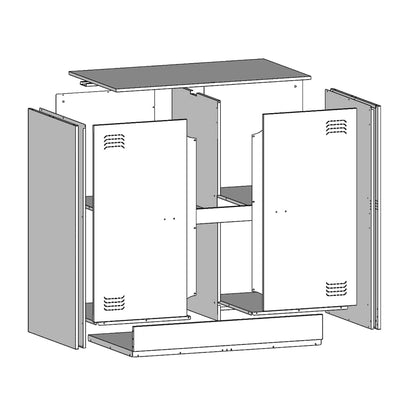 Příborník Hořčicově Žlutý 67 X 39 X 73 Cm Ocel