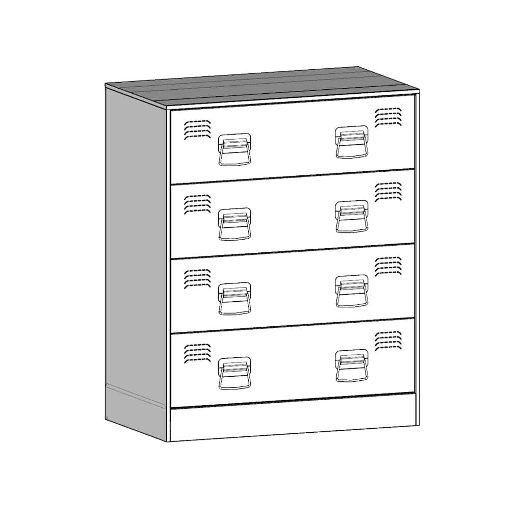 Příborník Bílý 67 X 39 X 83 Cm Ocel