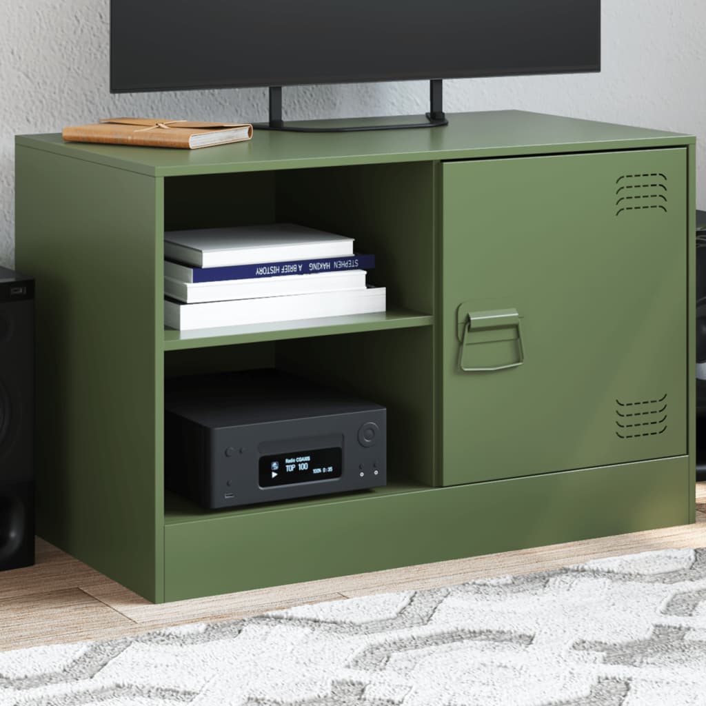 Tv Skříňka Hořčicově Žlutá 67 X 39 X 44 Cm Ocel