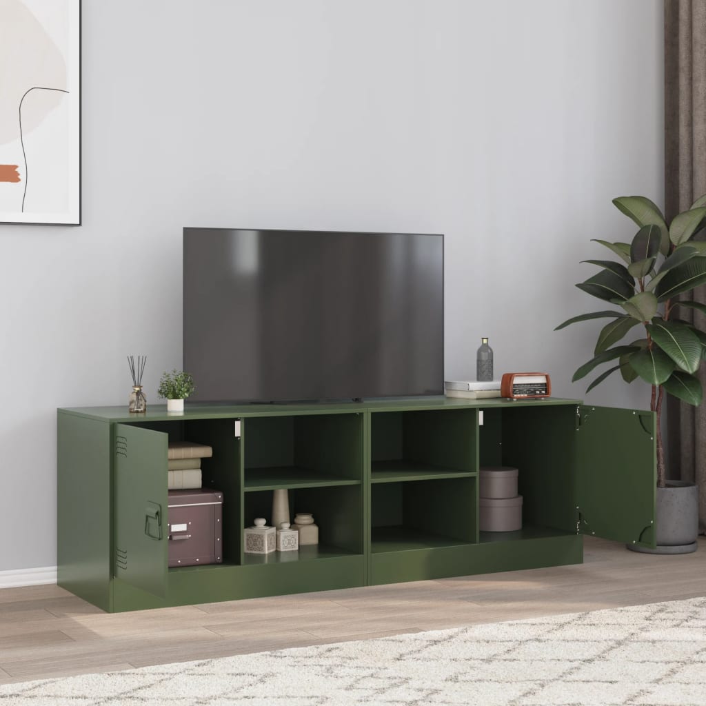 Tv Skříňka Hořčicově Žlutá 67 X 39 X 44 Cm Ocel