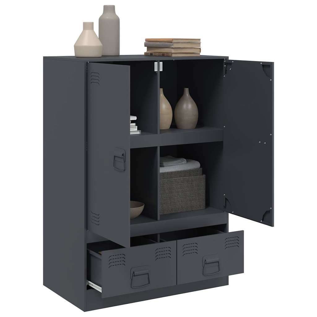 Highboard Antracitový 67 X 39 X 95 Cm Ocel