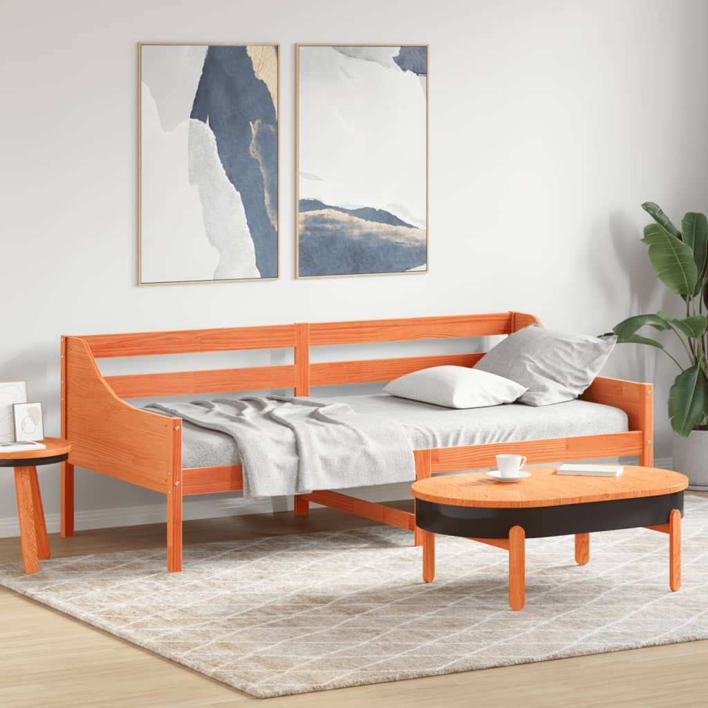 Válenda Bez Matrace Voskově Hnědá 100 X 200 Cm Masivní Borovice