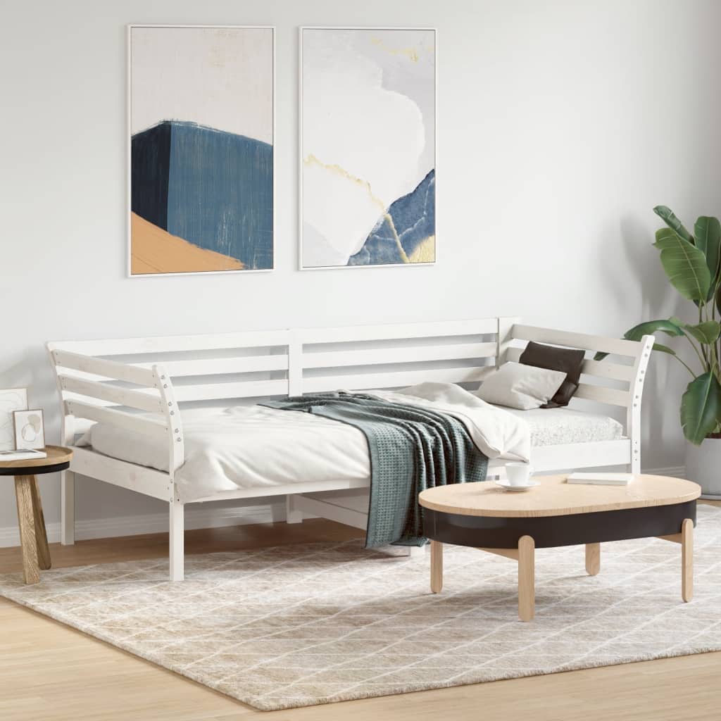 Válenda Bez Matrace Bílá 90 X 190 Cm Masivní Borovice