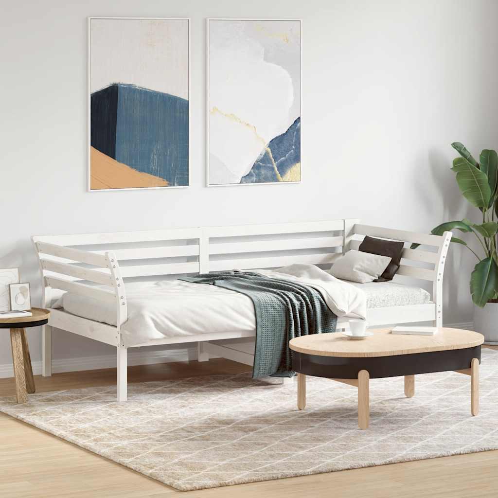 Válenda Bez Matrace Bílá 75X190 Cm Masivní Borovice