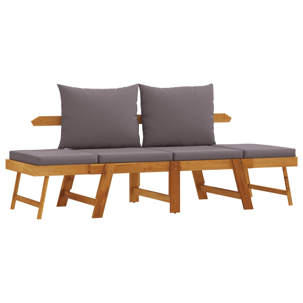 Zahradní Lavice S Poduškami 2 V 1 Masivní Akáciové Dřevo