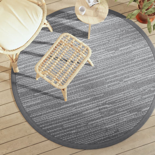 Venkovní koberec šedý Ø 160 cm PP