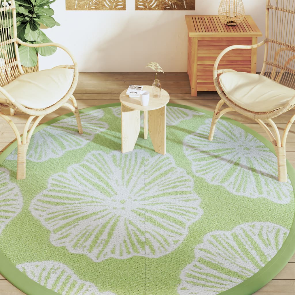 Venkovní koberec zelený Ø 200 cm PP