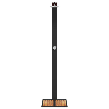 Venkovní Sprcha Černá 50X55X224 Cm Polyratan A Akáciové Dřevo